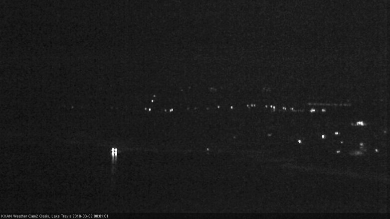 Lake Travis webcam, March 1, 2018 11:05 PM CT