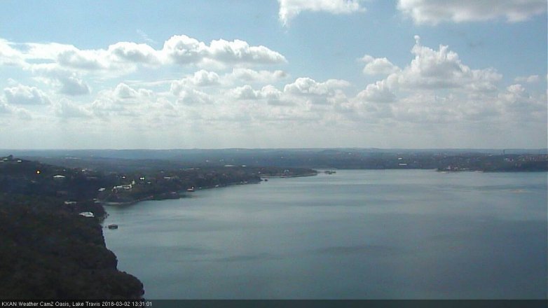 Lake Travis webcam, March 2, 2018 1:00 PM CT