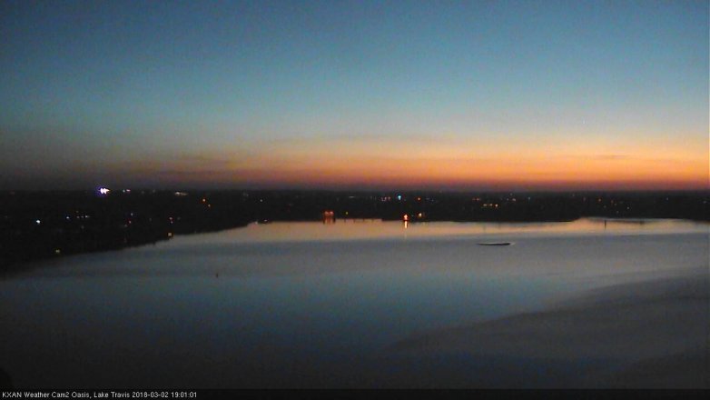 Lake Travis webcam, March 2, 2018 6:15 PM CT