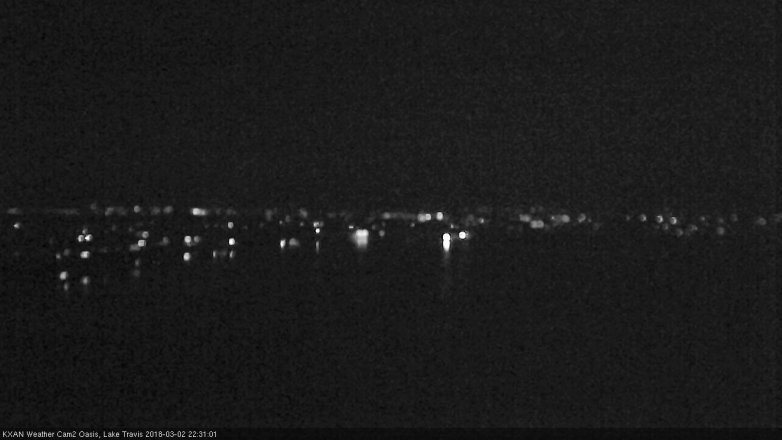 Lake Travis webcam, March 2, 2018 9:50 PM CT
