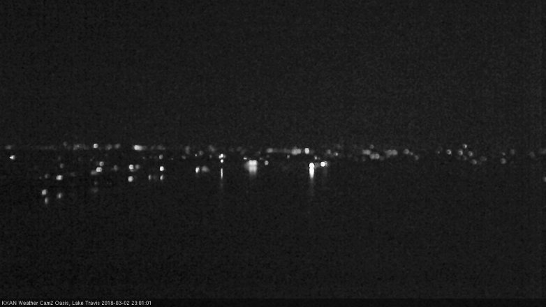 Lake Travis webcam, March 2, 2018 10:30 PM CT