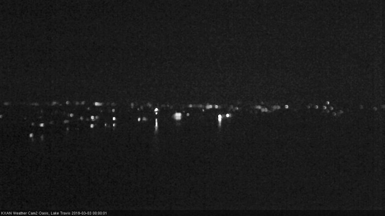 Lake Travis webcam, March 2, 2018 11:25 PM CT
