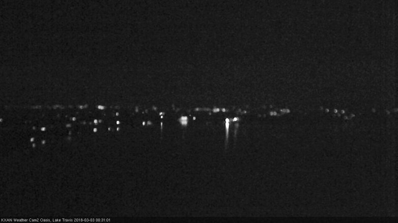 Lake Travis webcam, March 2, 2018 11:35 PM CT