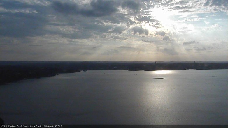 Lake Travis webcam, March 4, 2018 4:40 PM CT