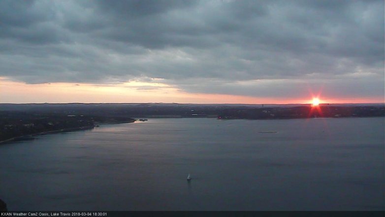 Lake Travis webcam, March 4, 2018 5:55 PM CT