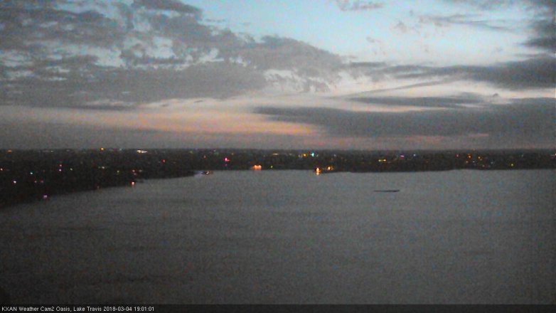 Lake Travis webcam, March 4, 2018 6:30 PM CT
