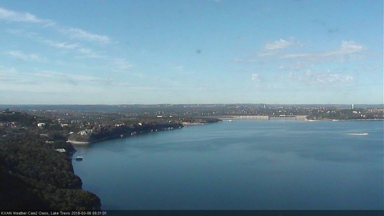 Lake Travis webcam, March 6, 2018 9:00 AM CT