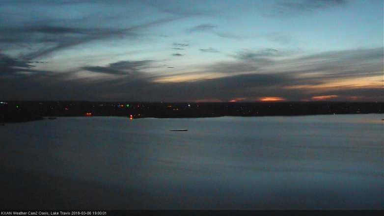 Lake Travis webcam, March 6, 2018 6:10 PM CT