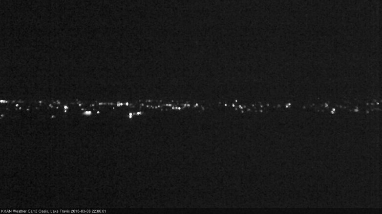 Lake Travis webcam, March 6, 2018 9:10 PM CT