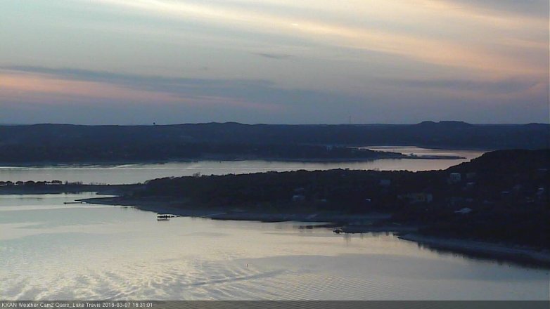 Lake Travis webcam, March 7, 2018 5:45 PM CT