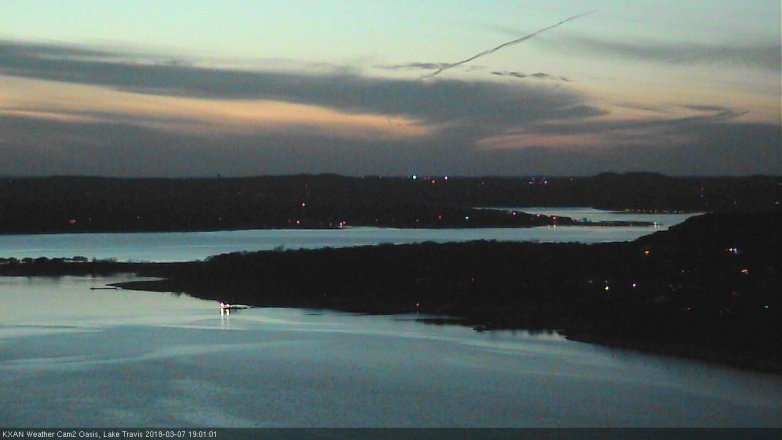 Lake Travis webcam, March 7, 2018 6:30 PM CT