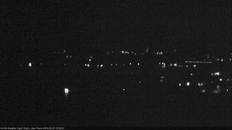 Lake Travis webcam, March 7, 2018 9:30 PM CT