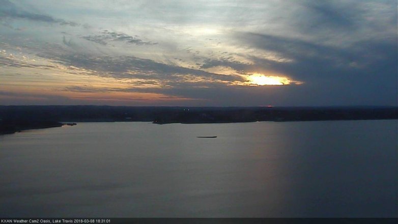 Lake Travis webcam, March 8, 2018 5:50 PM CT