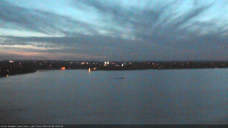Lake Travis webcam, March 8, 2018 6:15 PM CT