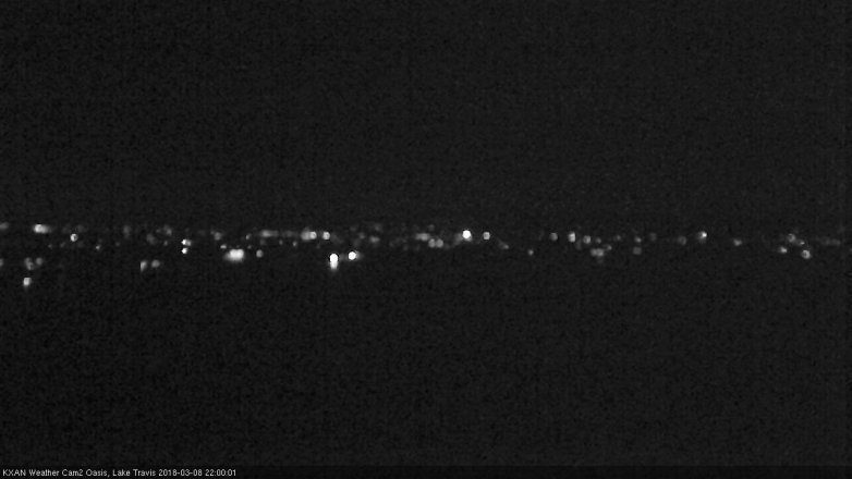 Lake Travis webcam, March 8, 2018 9:10 PM CT