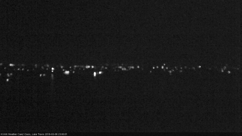 Lake Travis webcam, March 8, 2018 10:30 PM CT