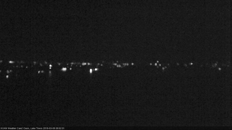 Lake Travis webcam, March 8, 2018 11:15 PM CT