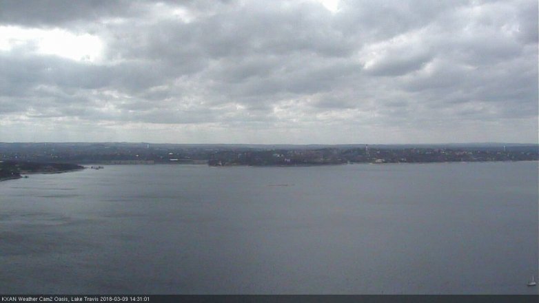 Lake Travis webcam, March 9, 2018 1:50 PM CT