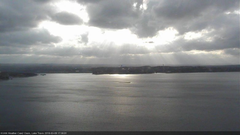 Lake Travis webcam, March 9, 2018 4:35 PM CT