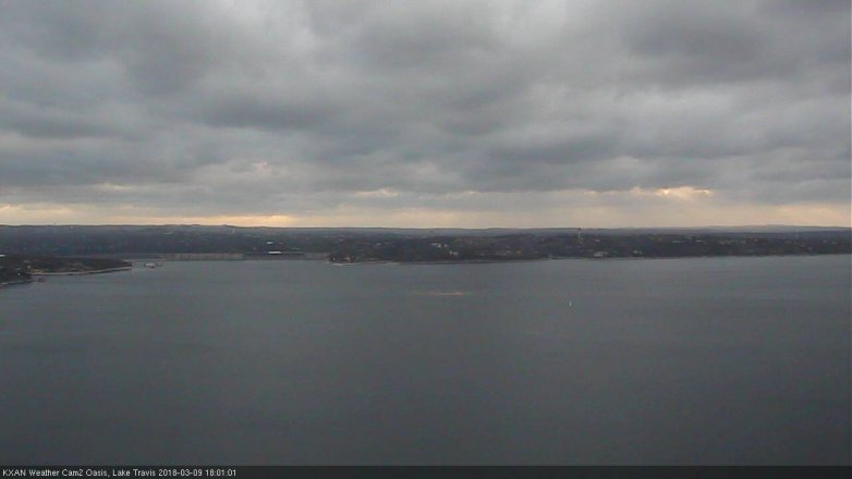 Lake Travis webcam, March 9, 2018 5:20 PM CT