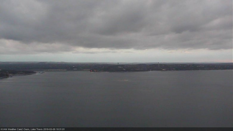 Lake Travis webcam, March 9, 2018 6:00 PM CT