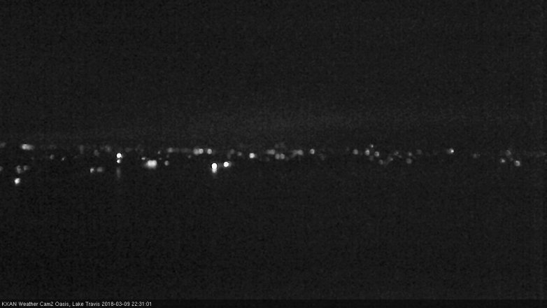 Lake Travis webcam, March 9, 2018 9:50 PM CT