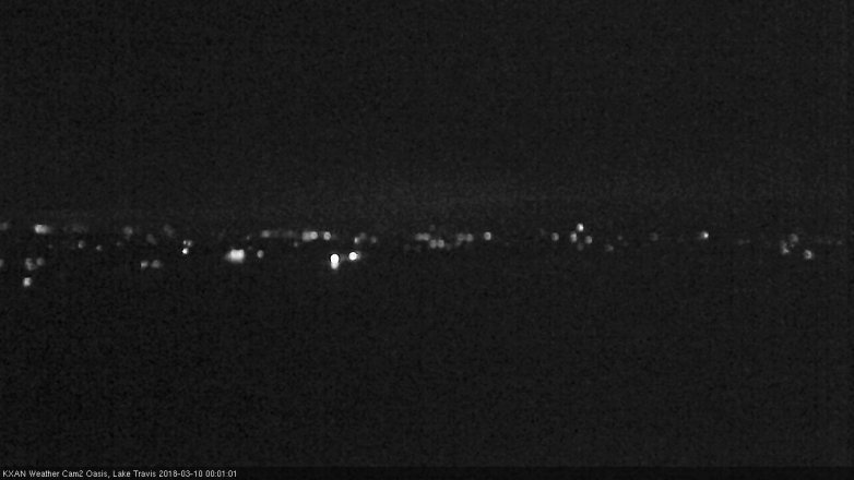 Lake Travis webcam, March 9, 2018 11:15 PM CT