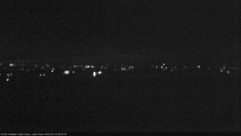 Lake Travis webcam, March 9, 2018 11:50 PM CT