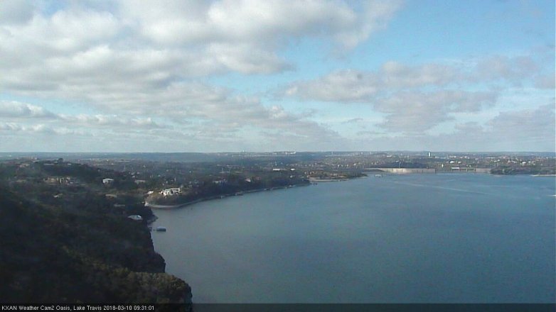 Lake Travis webcam, March 10, 2018 9:00 AM CT