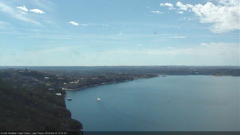 Lake Travis webcam, March 10, 2018 12:50 PM CT