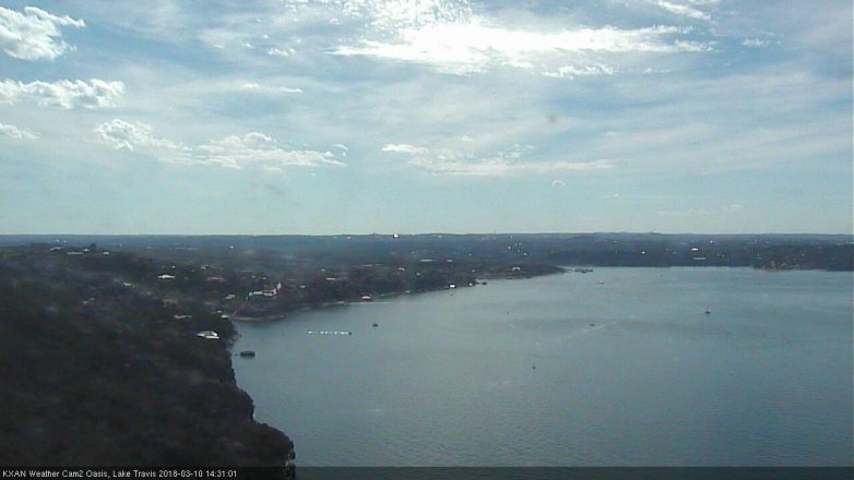 Lake Travis webcam, March 10, 2018 1:45 PM CT