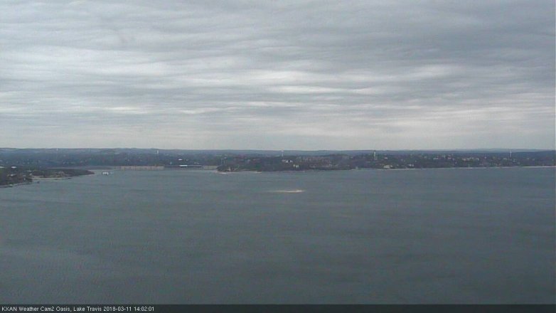 Lake Travis webcam, March 11, 2018 1:10 PM CT