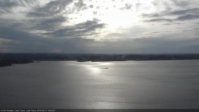 Lake Travis webcam, March 11, 2018 5:15 PM CT
