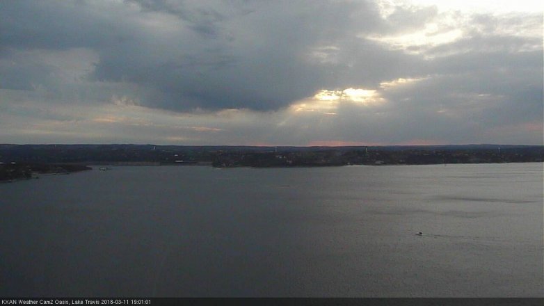 Lake Travis webcam, March 11, 2018 6:25 PM CT