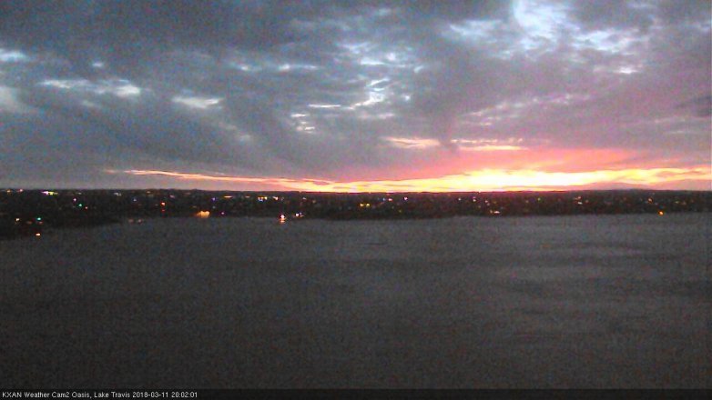 Lake Travis webcam, March 11, 2018 7:05 PM CT