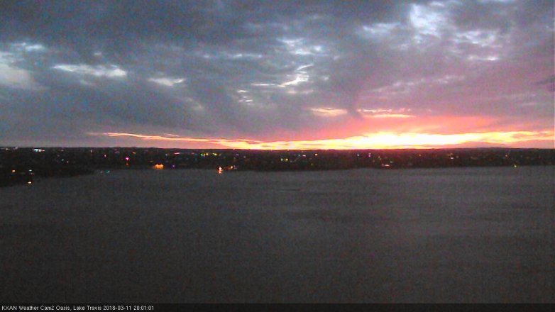 Lake Travis webcam, March 11, 2018 7:20 PM CT