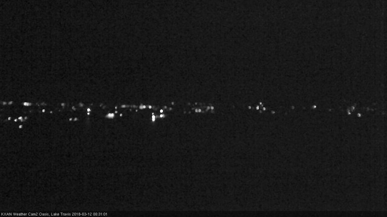Lake Travis webcam, March 11, 2018 11:35 PM CT