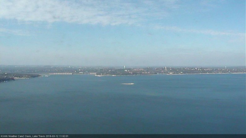 Lake Travis webcam, March 12, 2018 10:25 AM CT