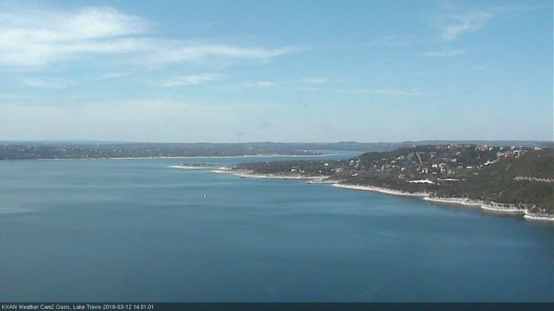 Lake Travis webcam, March 12, 2018 1:15 PM CT