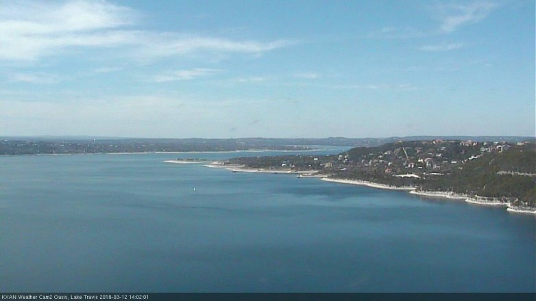 Lake Travis webcam, March 12, 2018 1:25 PM CT