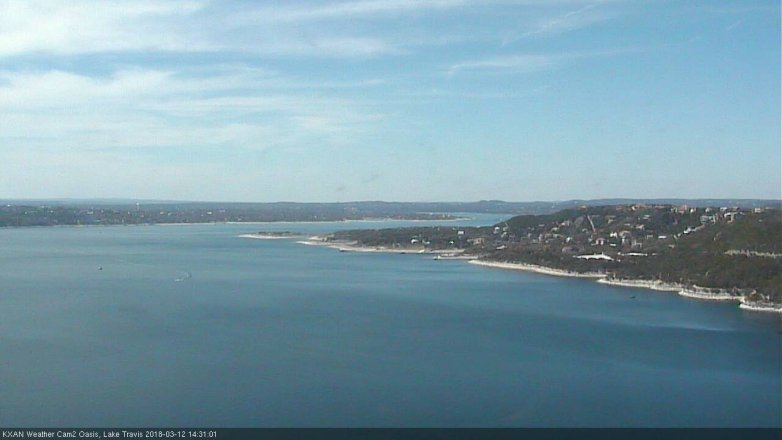 Lake Travis webcam, March 12, 2018 1:50 PM CT