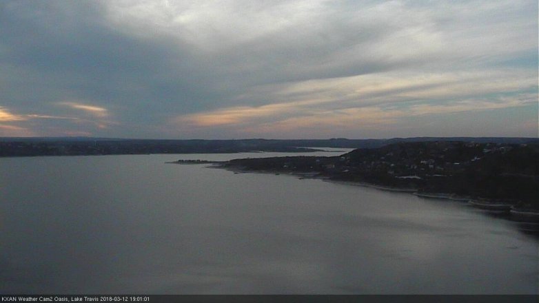 Lake Travis webcam, March 12, 2018 6:10 PM CT