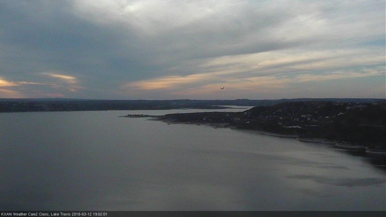 Lake Travis webcam, March 12, 2018 6:25 PM CT
