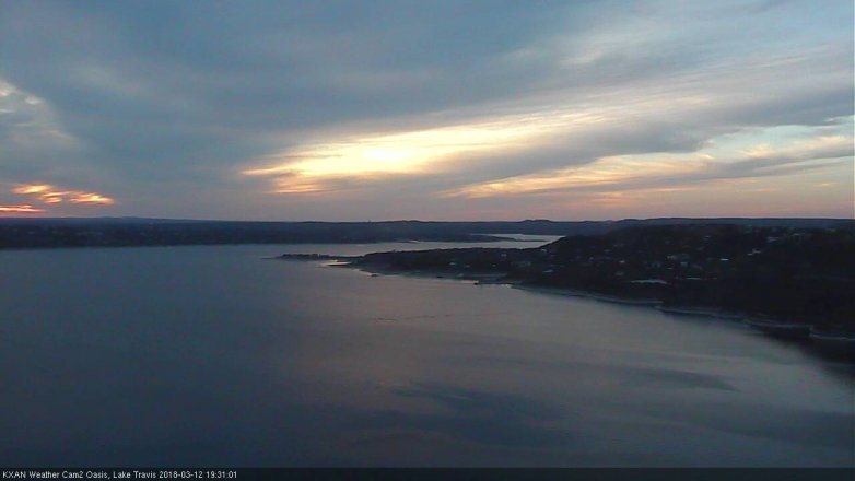 Lake Travis webcam, March 12, 2018 6:35 PM CT