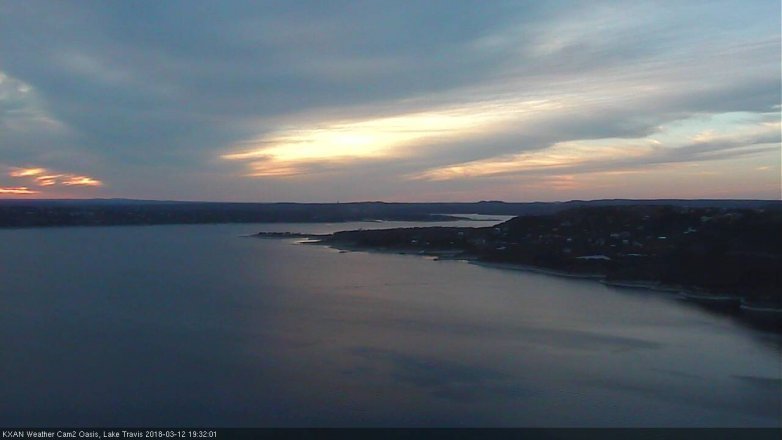 Lake Travis webcam, March 12, 2018 6:40 PM CT