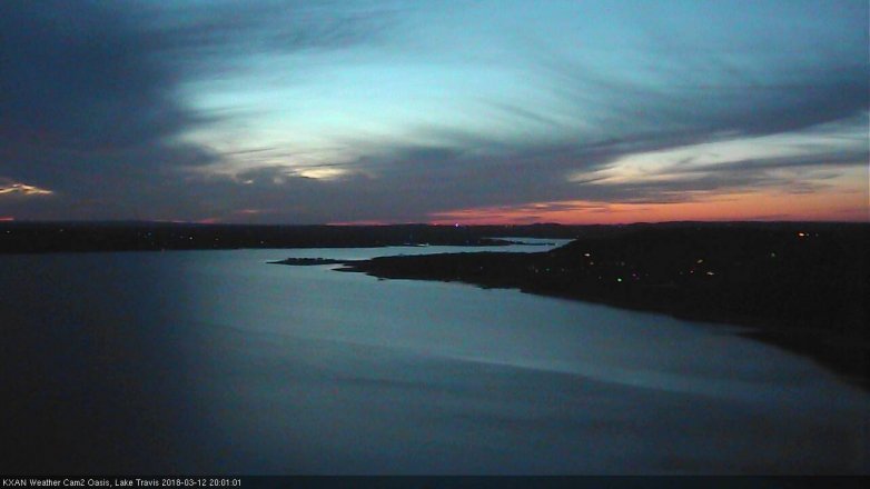 Lake Travis webcam, March 12, 2018 7:05 PM CT
