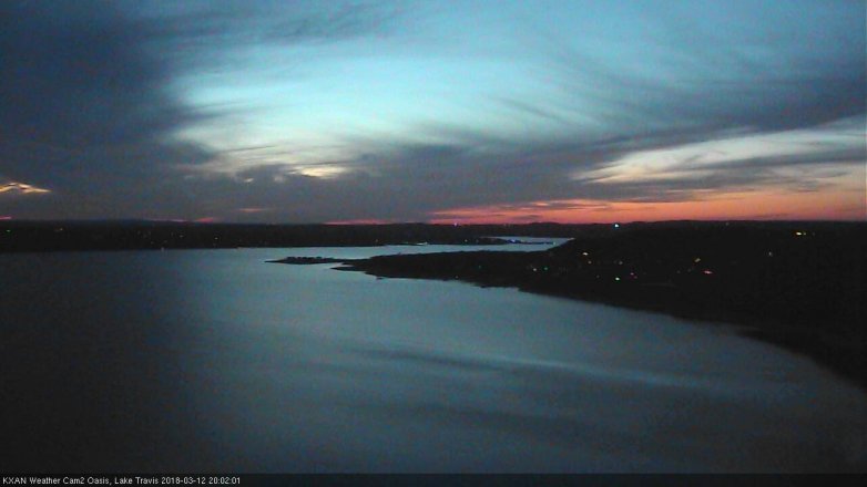 Lake Travis webcam, March 12, 2018 7:15 PM CT