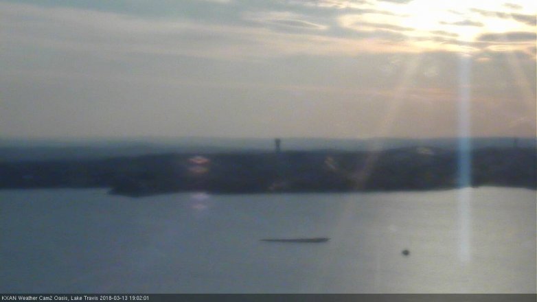 Lake Travis webcam, March 13, 2018 6:25 PM CT