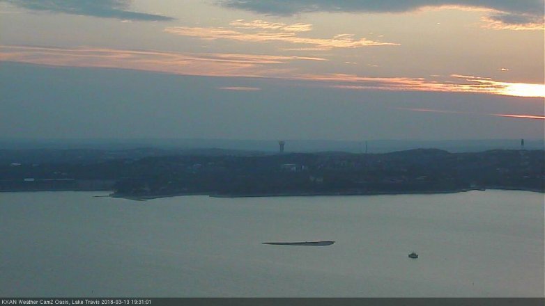 Lake Travis webcam, March 13, 2018 6:40 PM CT