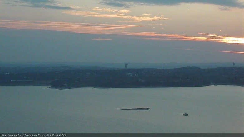 Lake Travis webcam, March 13, 2018 6:55 PM CT